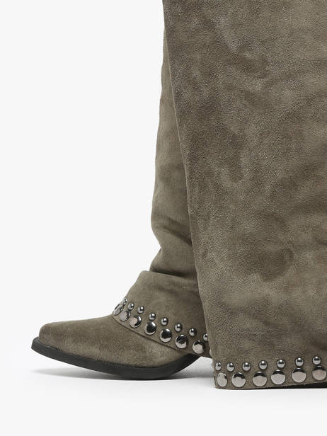 Laarzen Uit Leder N°6 Groen women AN31 ander zicht 4